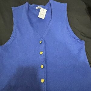 J. Crew Royal Blue Sleeveless Button-Down Shirt